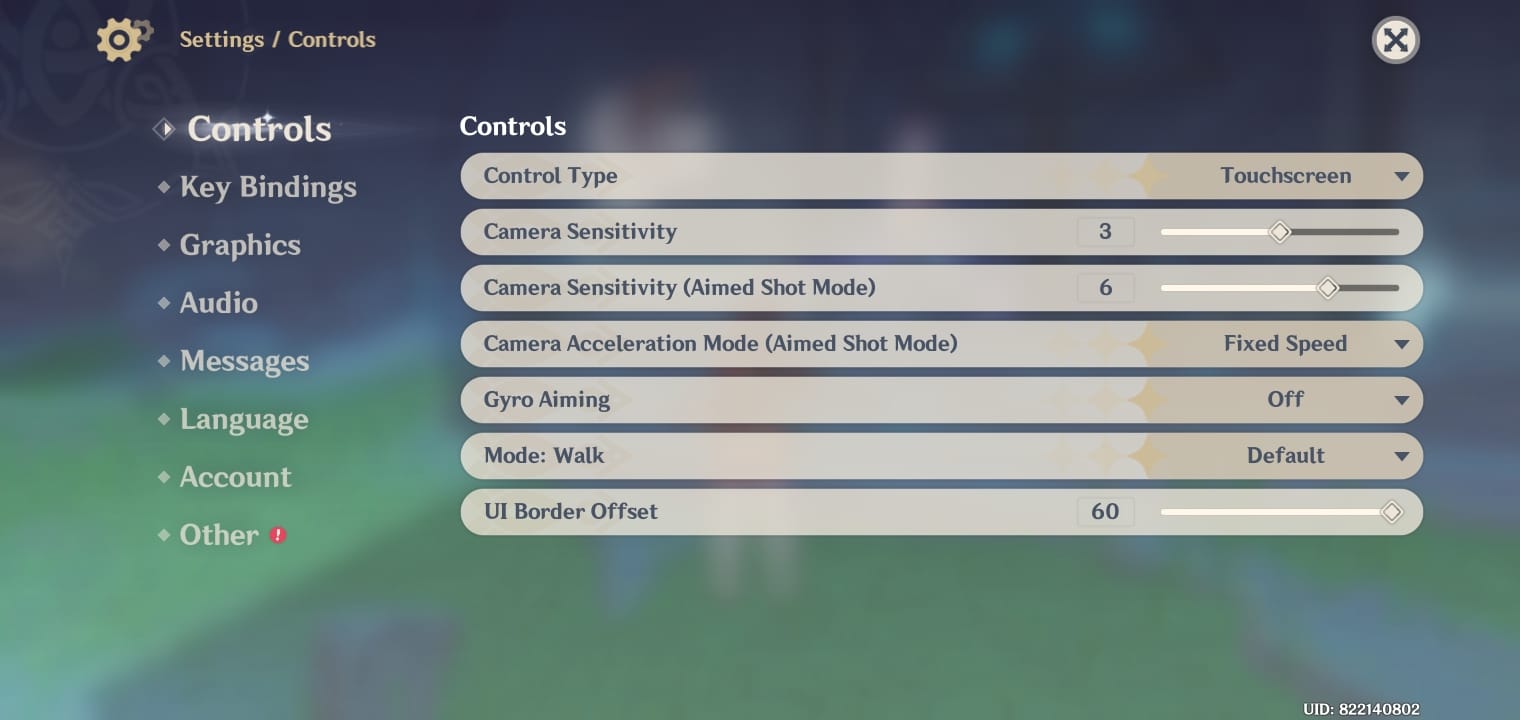 Genshin Impact in-game settings menu showing redeem code option