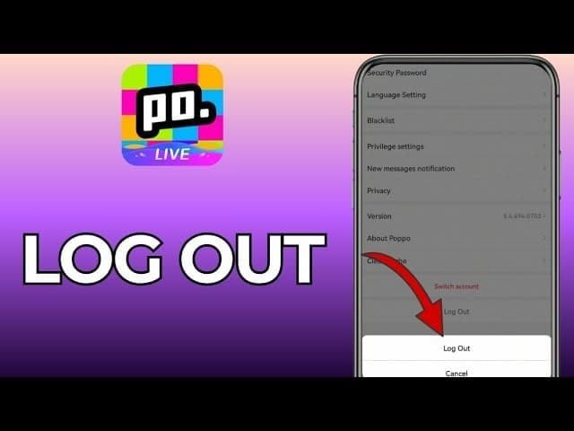 Poppo Live account suspension notification screen showing ban message