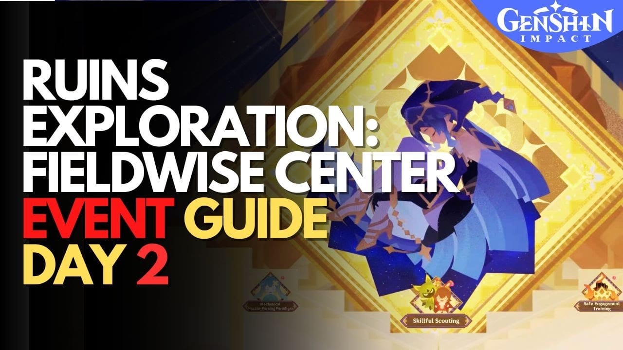 《原神》遗迹探索活动的游戏截图，展示了谜题机制