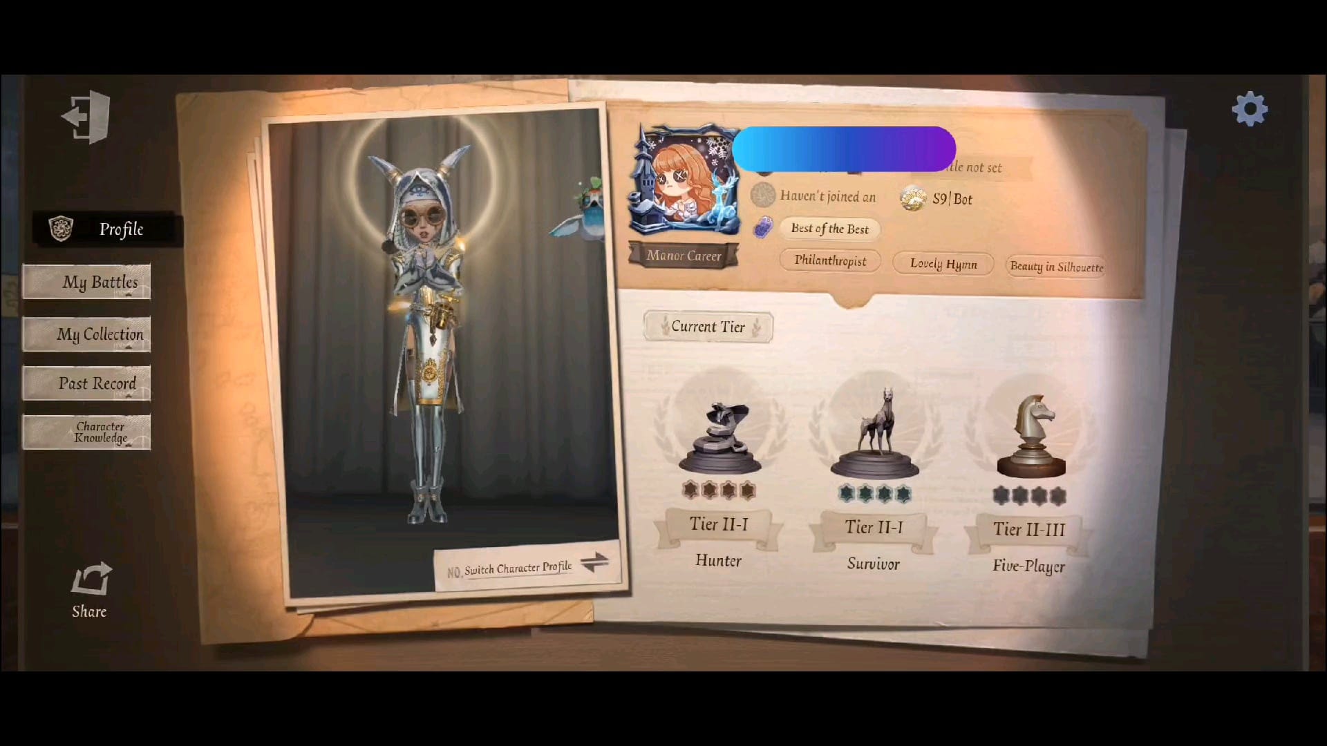 Screenshot of finding Player ID in Identity V game settings