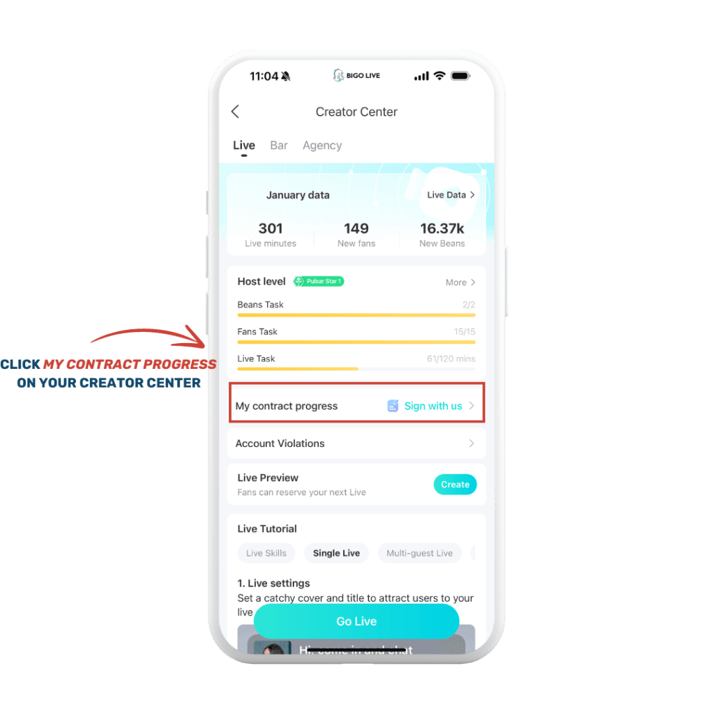 Bigo Live 提交身份证件的界面
