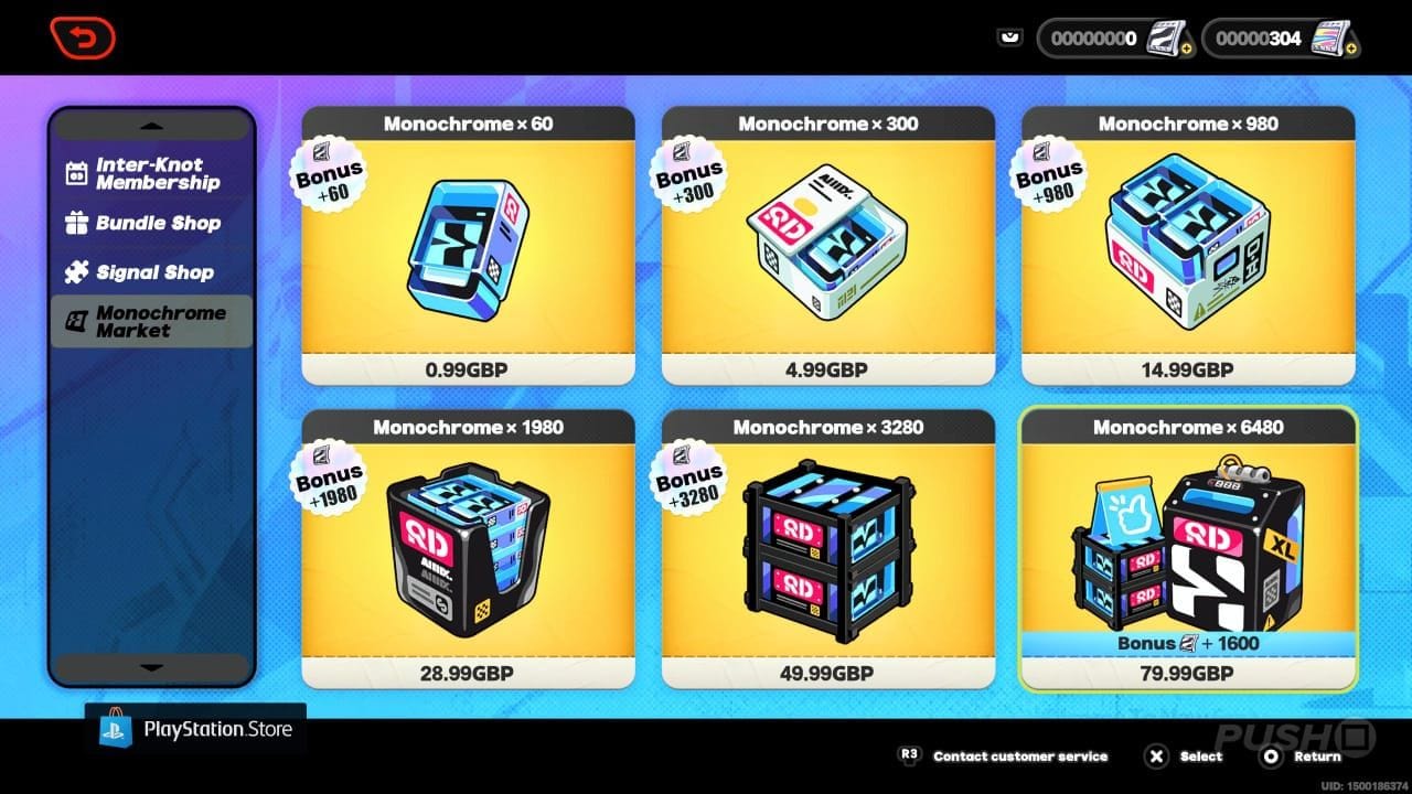 Interface de la boutique du Marché Monochrome de ZZZ avec les bonus de premier rechargement