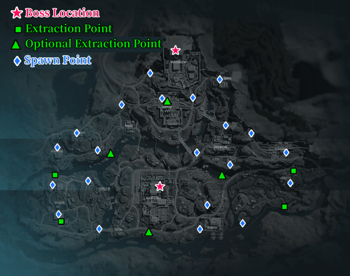 Carte Delta Force Layali Grove avec des zones clés comme les cascades