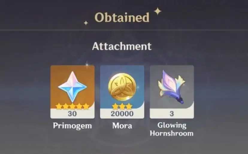 Récompenses Genshin Impact : Primo-gemmes, Moras et Leçons du héros