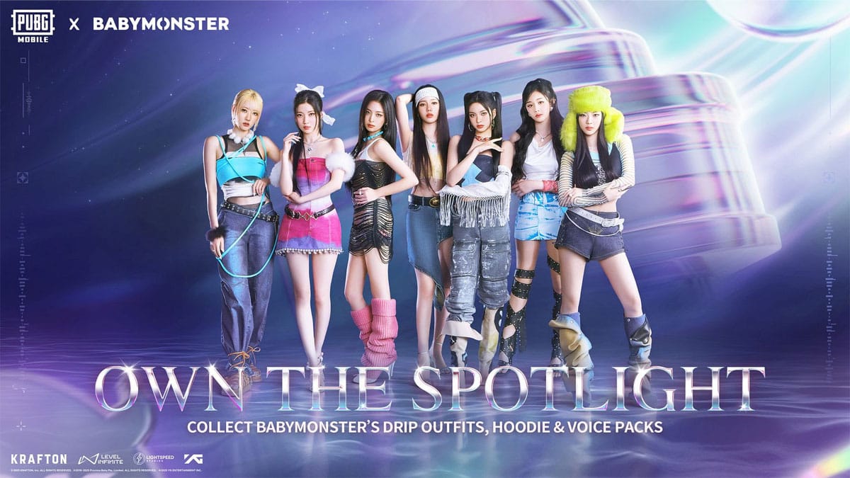 PUBG Mobile Events tab with BABYMONSTER collab banner