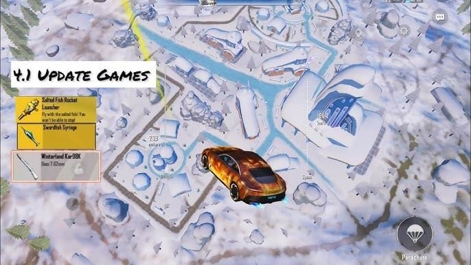 PUBG Mobile Frosty Funland map showing Penguinville and Boatyard