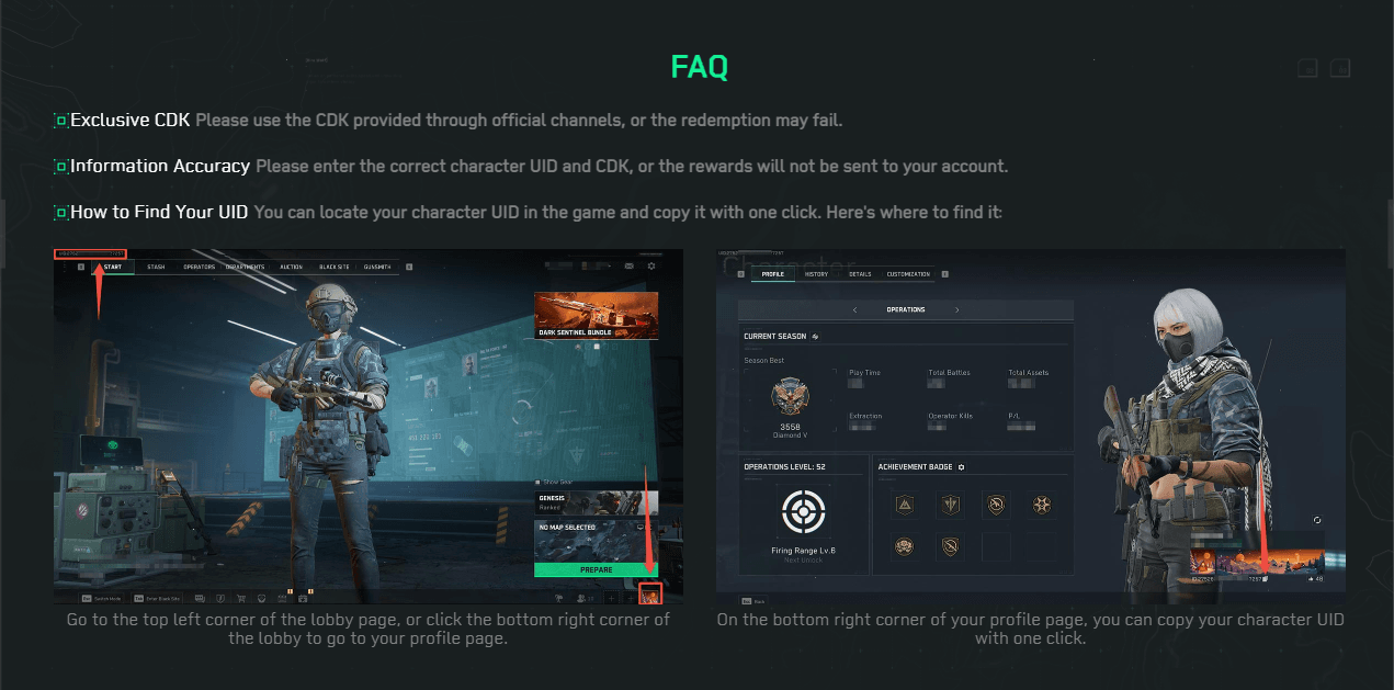 Delta Force PCコード引き換えガイドのスクリーンショット