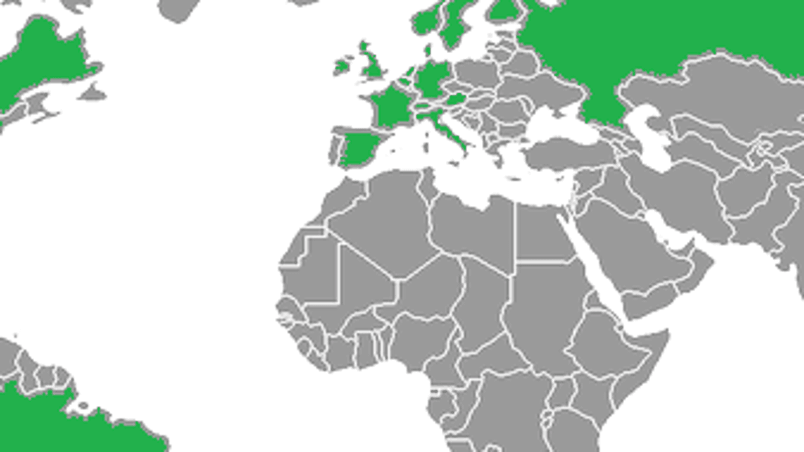 Xbox Live उपहार कार्ड रिडेम्पशन का समर्थन करने वाले देशों का नक्शा