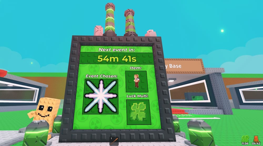 Steal a Brainrot 中管理機器生成介面,顯示每小時事件和機率