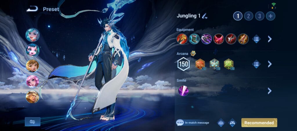 Honor of Kings Augran core build equipment interface