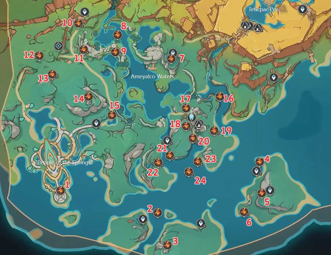 納塔托亞克泉火神瞳位置指南截圖