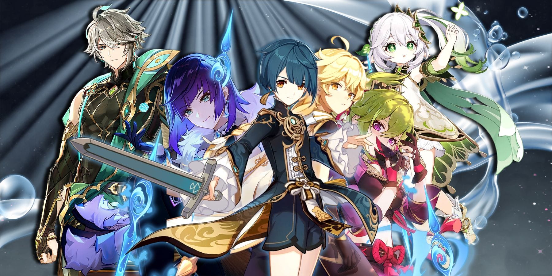 Genshin Impact Hyperbloom team with Dendro Traveler and Kuki Shinobu