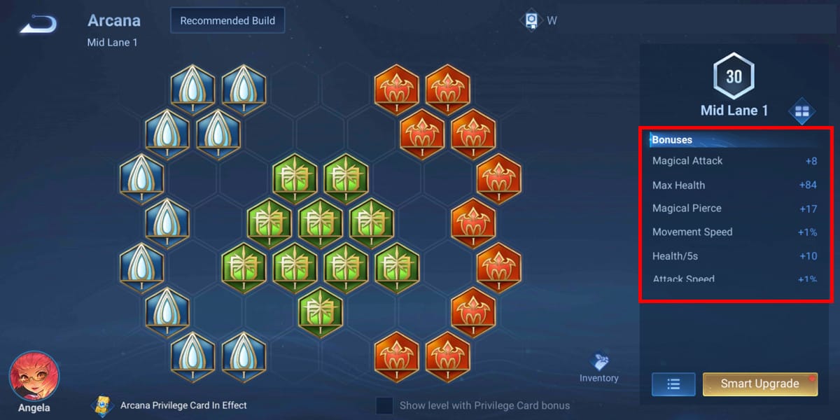 王者榮耀奧義庫介面,顯示升級欄位