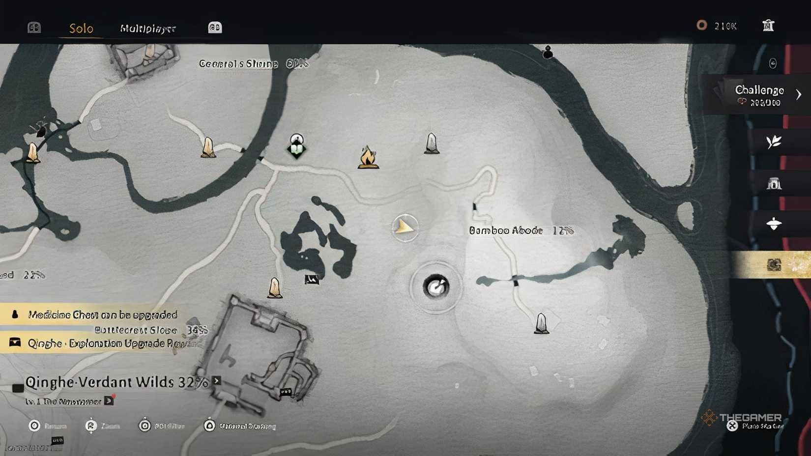 《燕雲十六聲》地圖顯示清河和汴京的聖所位置