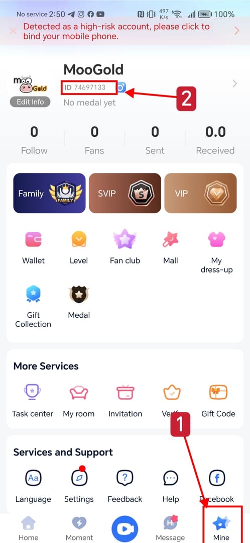 Migo Live 個人資料選單，顯示每日登入連續天數