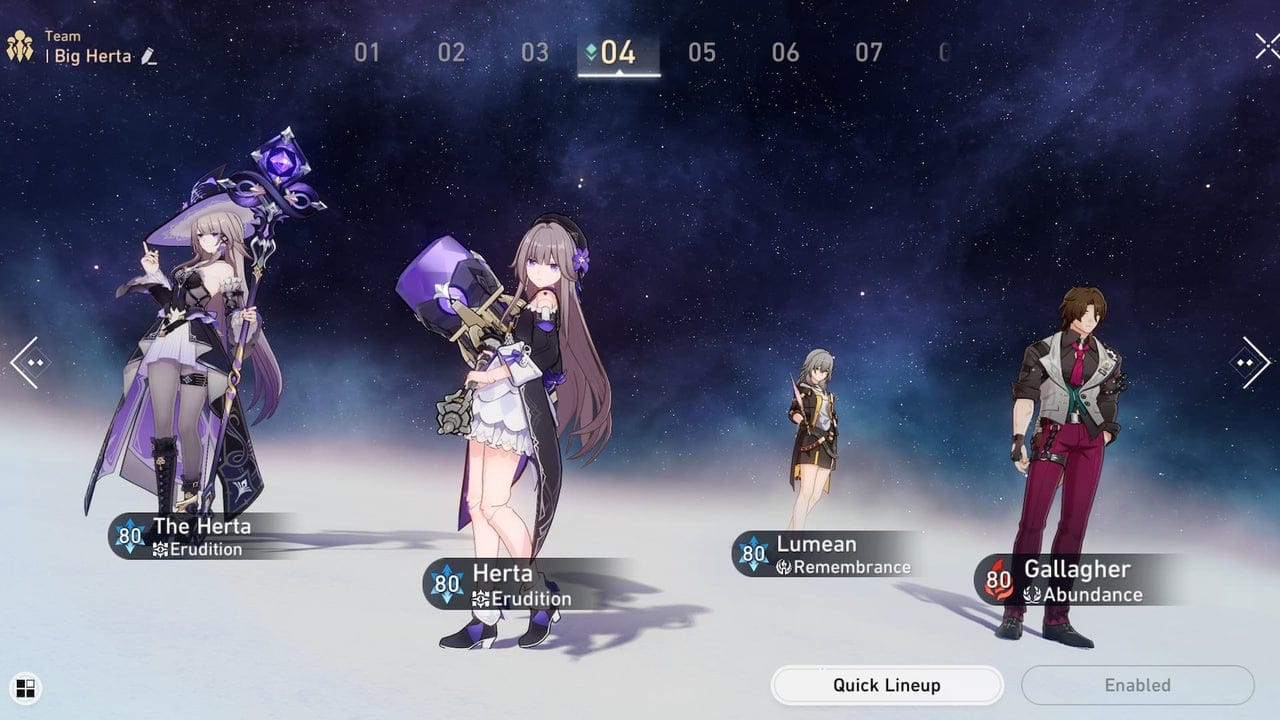 ヘルタをフィーチャーした崩壊：スターレイル無課金ステージ1aチームガイド