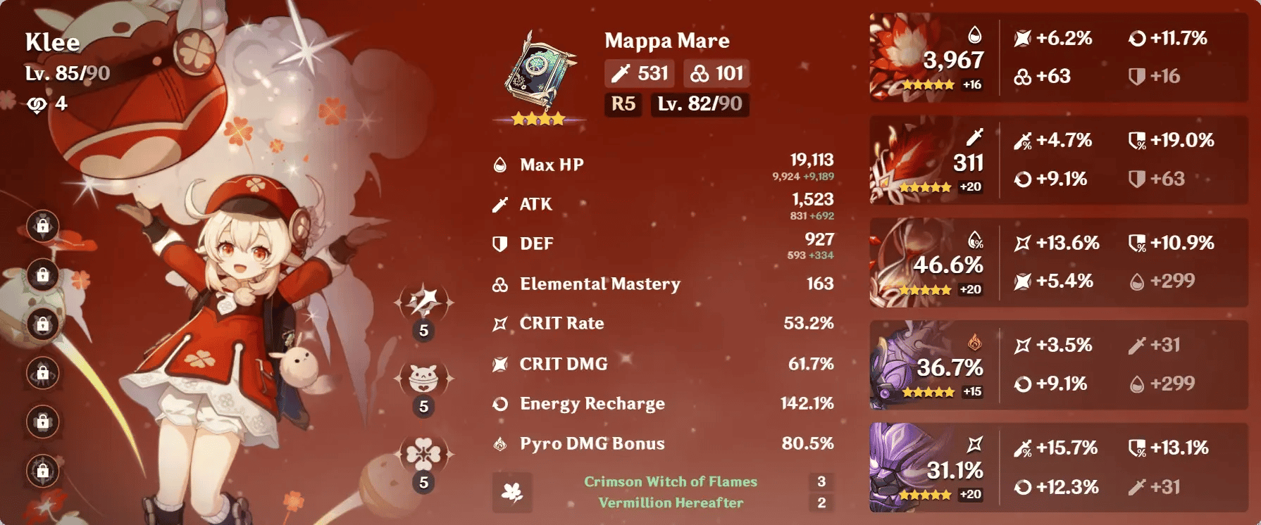 Genshin Impact F2P vs whale Columbina build comparison