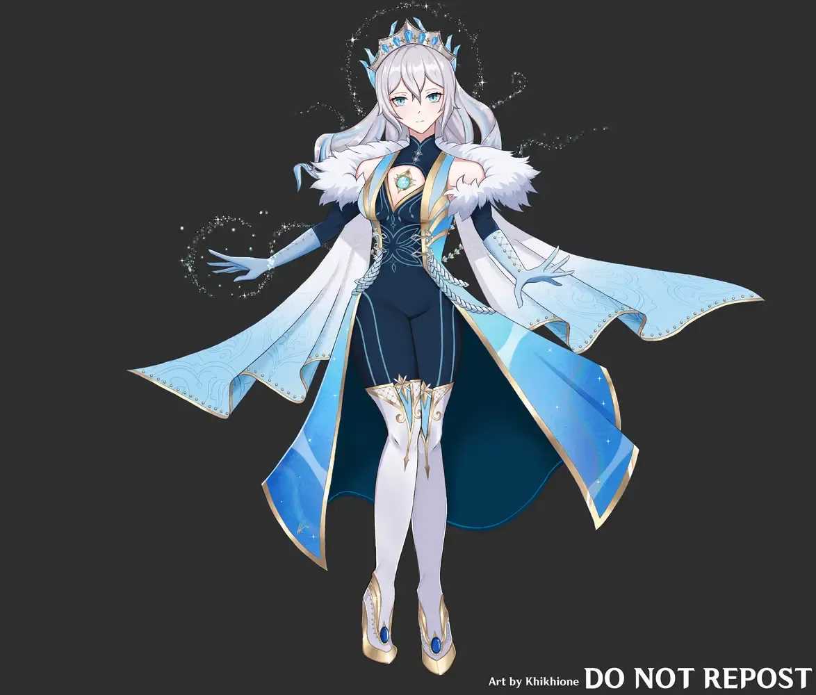原神冰之女皇冰元素神角色美術圖
