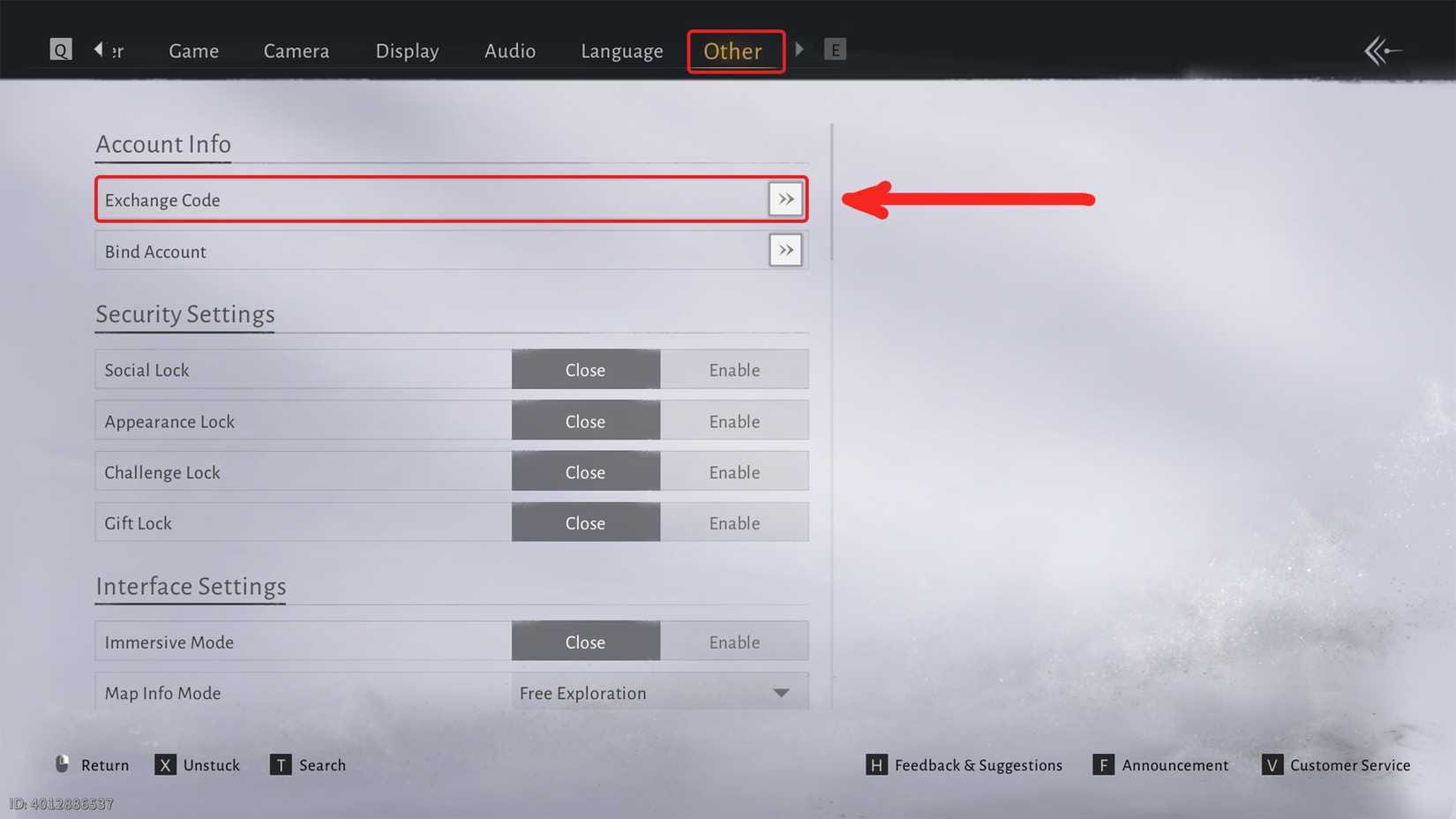 《逆水寒》PC端兑换码界面