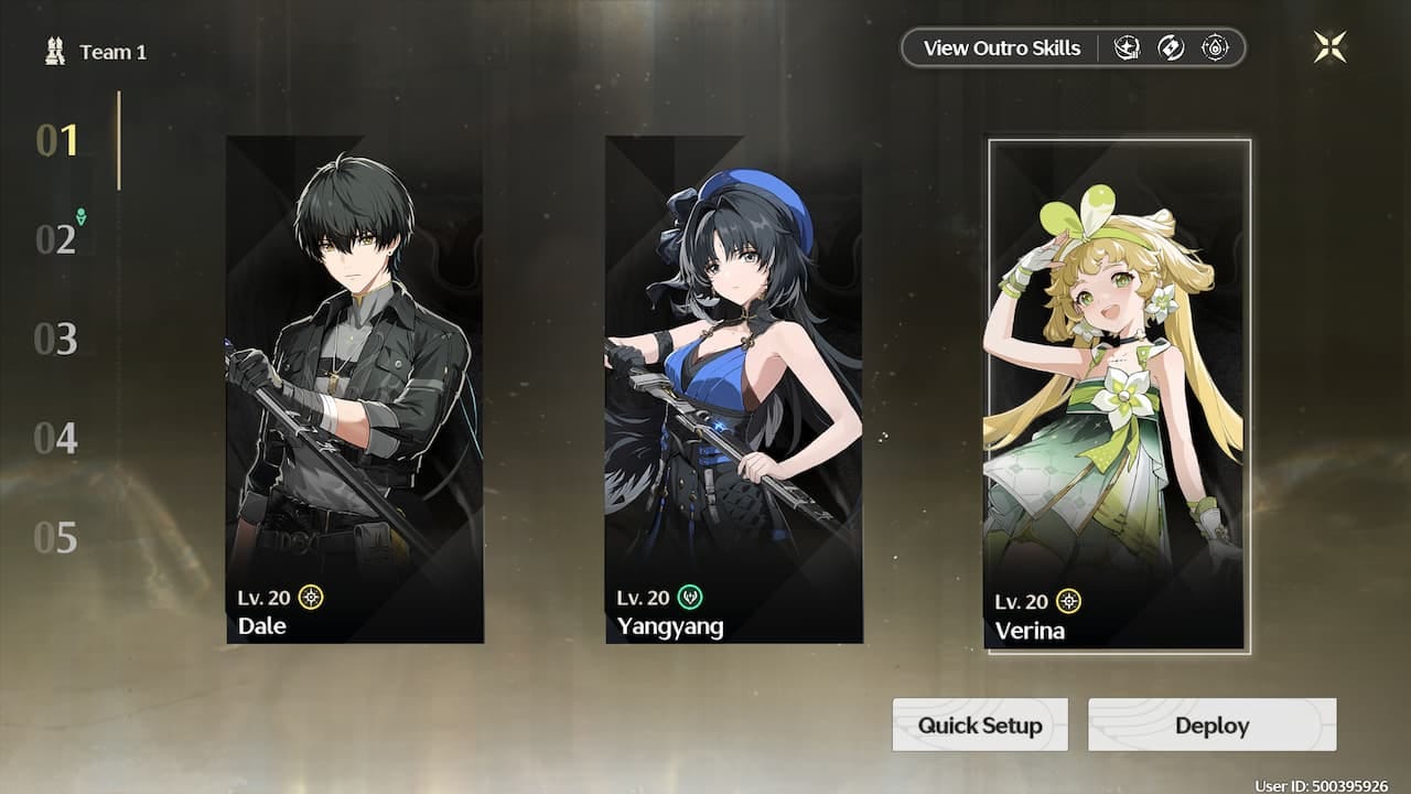 Wuthering Waves F2P starter team screenshot