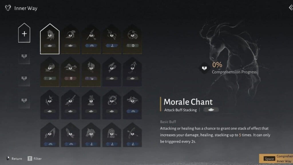 逆水寒内功心法能力标签页界面