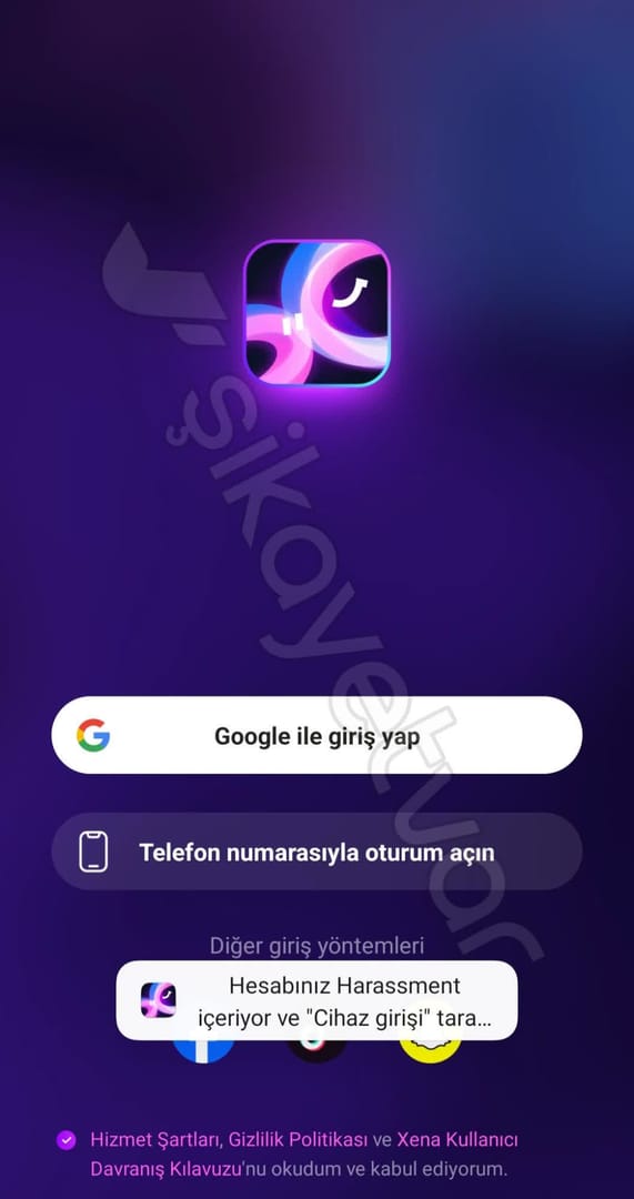 Xena Live 应用“我的”页面显示用户ID位置的截图