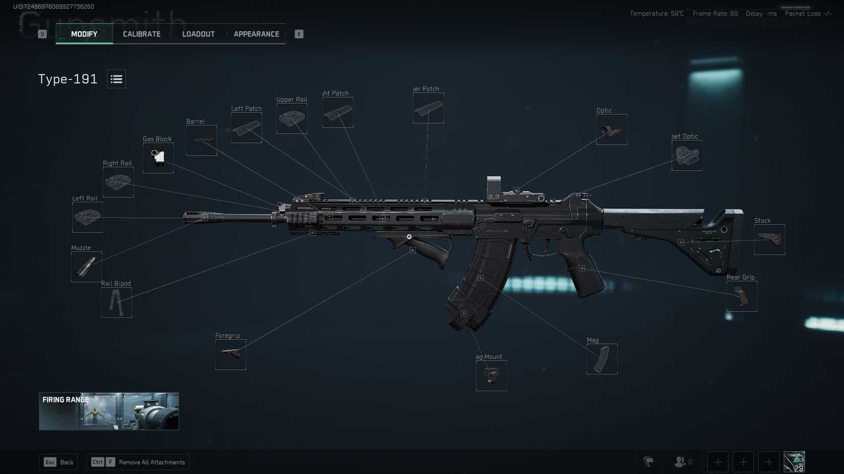 《三角洲特種部隊：鷹眼行動》中的武器配件自訂介面