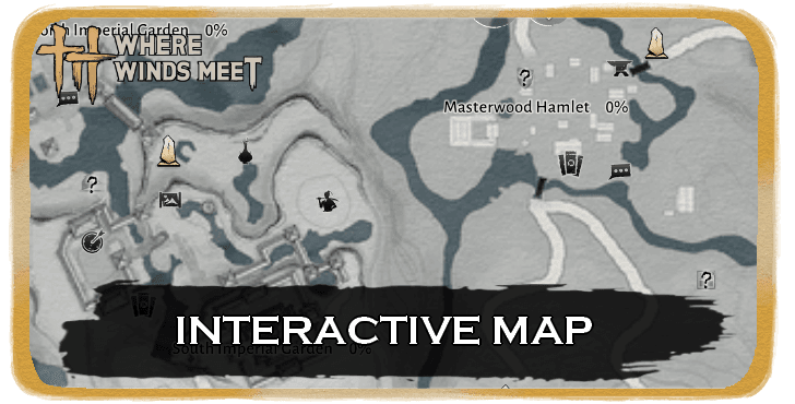 《逆水寒》中带有首领图例的世界地图界面