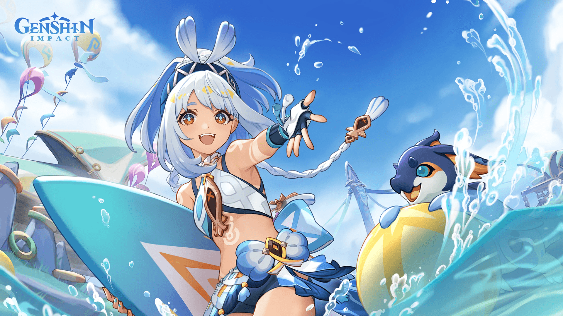 《原神》中处于夜魂加持状态的玛拉妮、卡齐娜和希诺宁