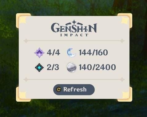 原神原粹树脂恢复计时器与界面