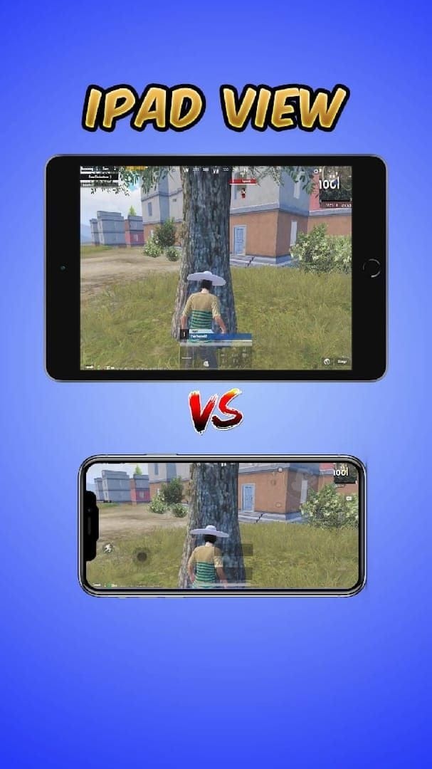 PUBG Mobile iPad 与手机视野对比图