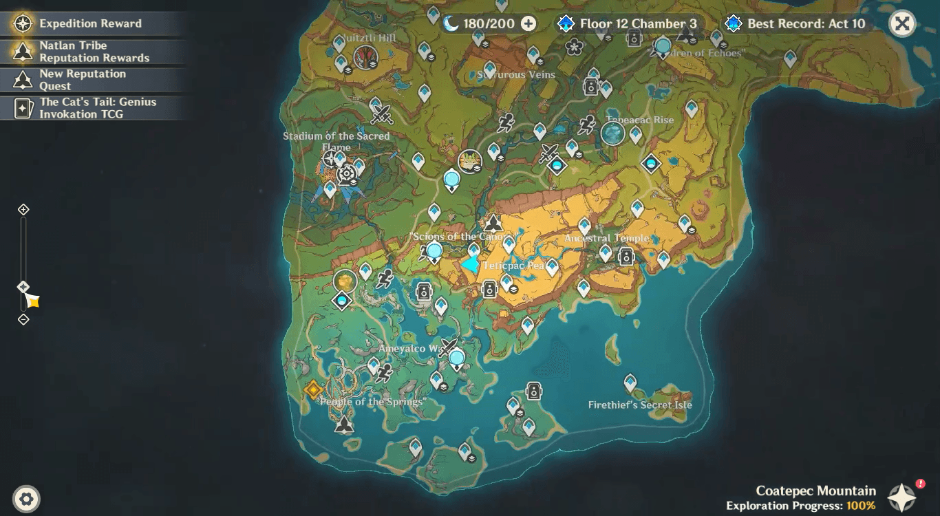 Emplacements des tribus de Natlan pour les Anneaux d'obsidienne dans Genshin Impact