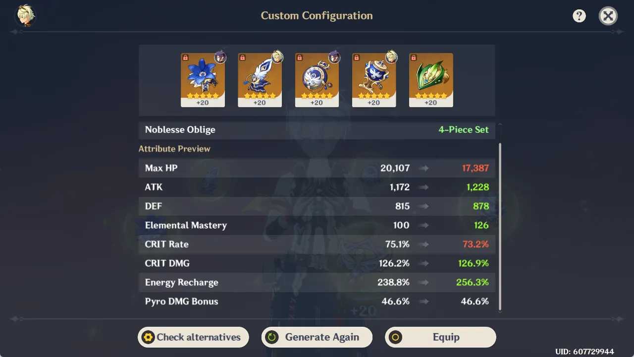 Stats secondaires d'artéfact +20 avant et après la 5.5 dans Genshin Impact