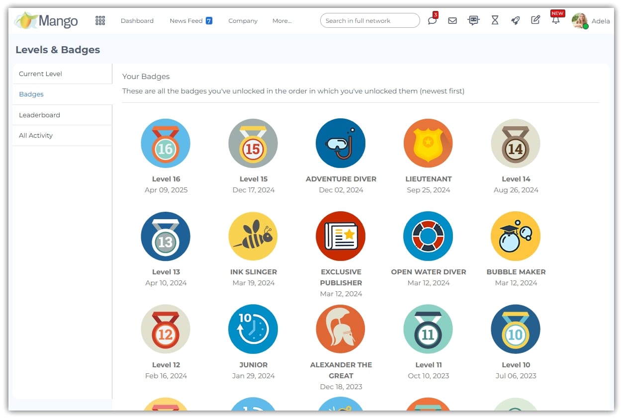 Mango Live レジェンドバッジと他バッジの比較