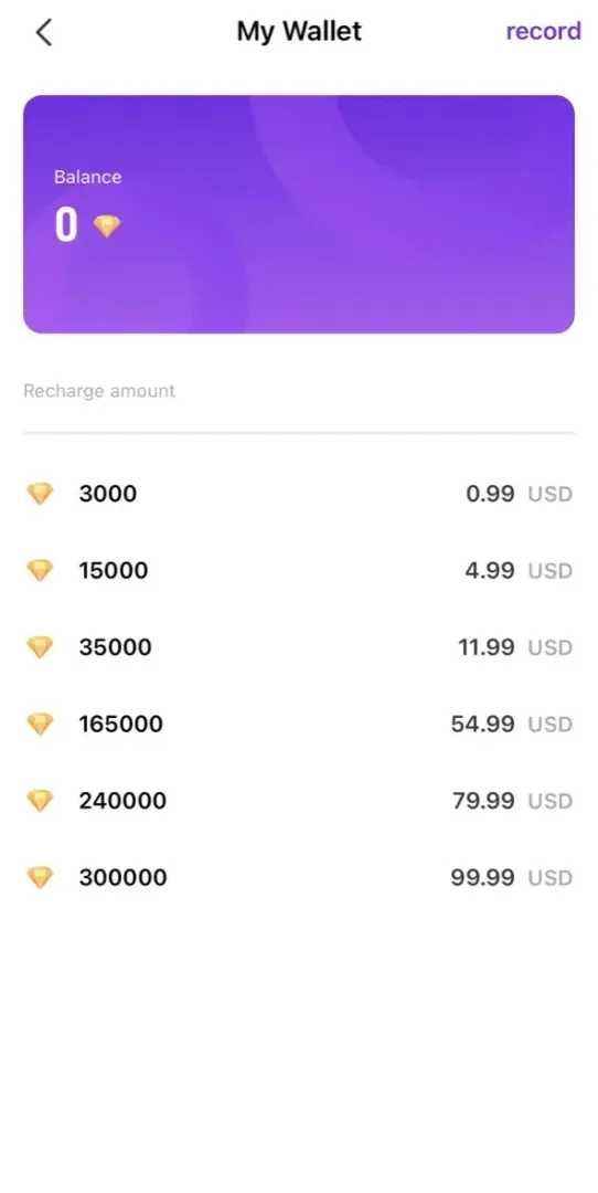 Capture d'écran de l'erreur d'échec de recharge officielle Mango Live