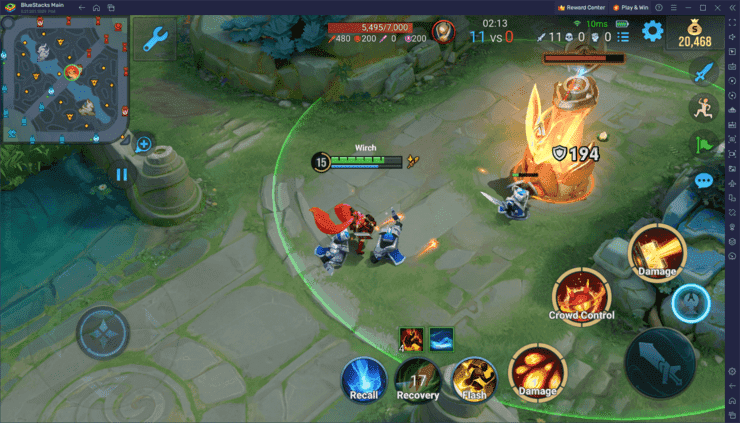 Comparaison des FPS avant et après dans un combat d'équipe Honor of Kings