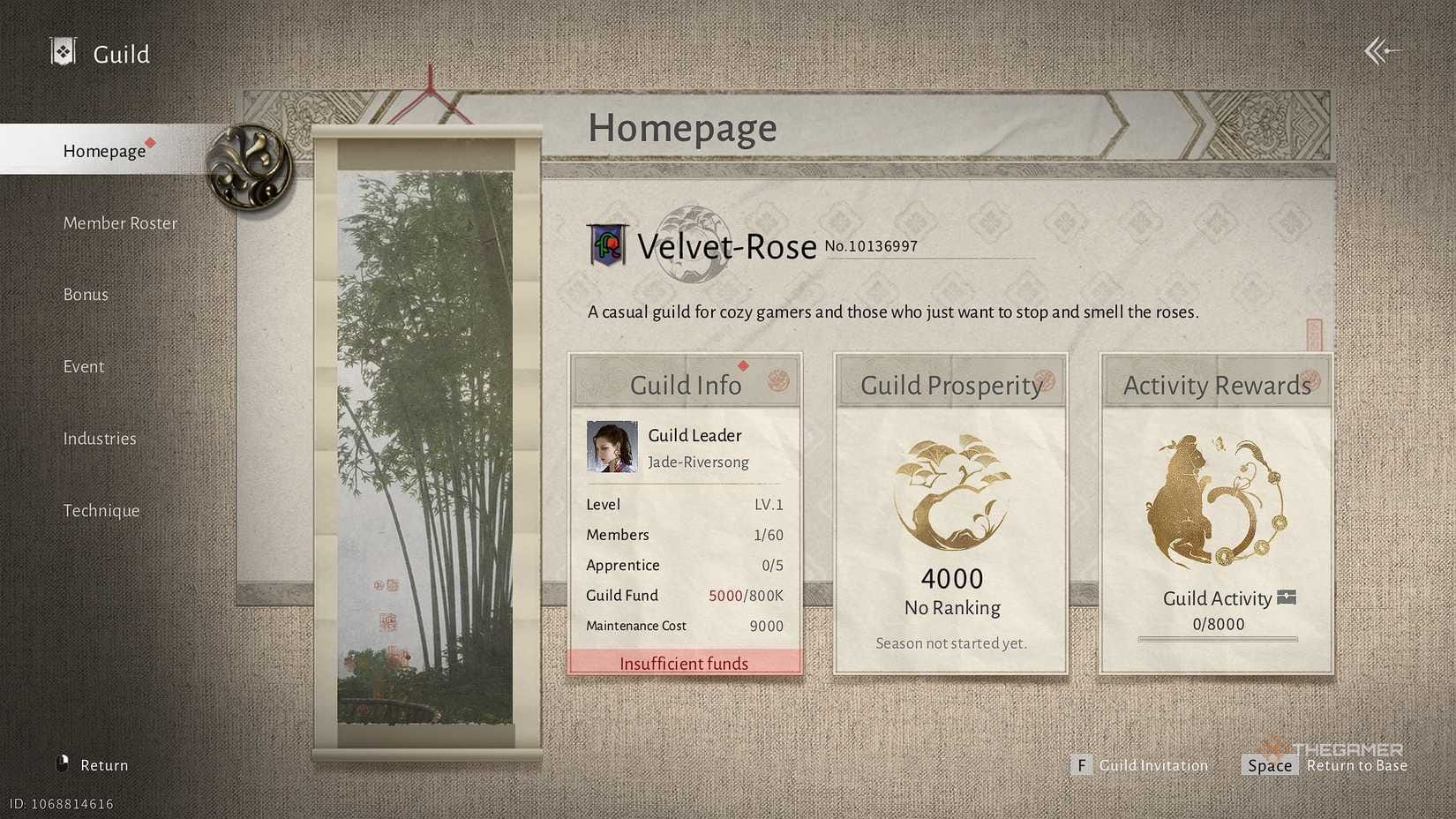 燕云十六声帮会创建界面，显示菜单选项和创建按钮