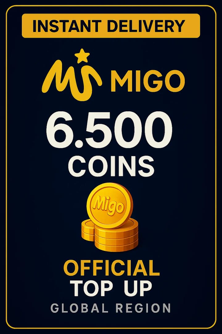 显示 1,000 至 1,344,000 金币套餐选择的 Migo Live 充值界面