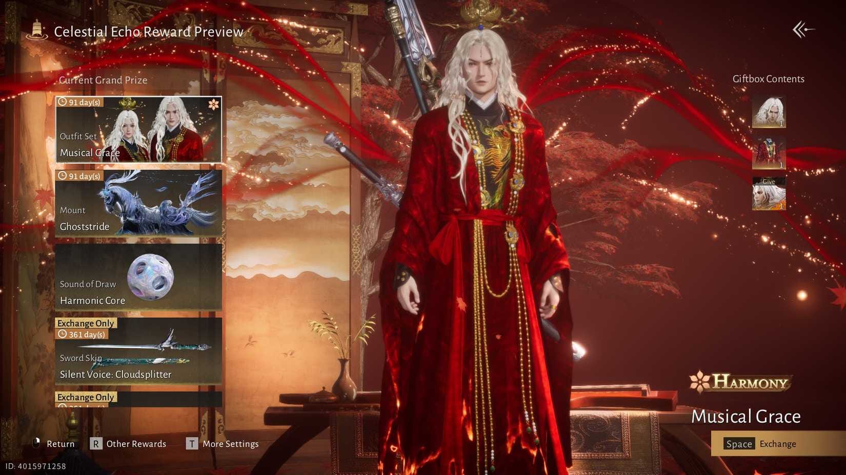 Capture d'écran des taux et de la garantie gacha de Where Winds Meet