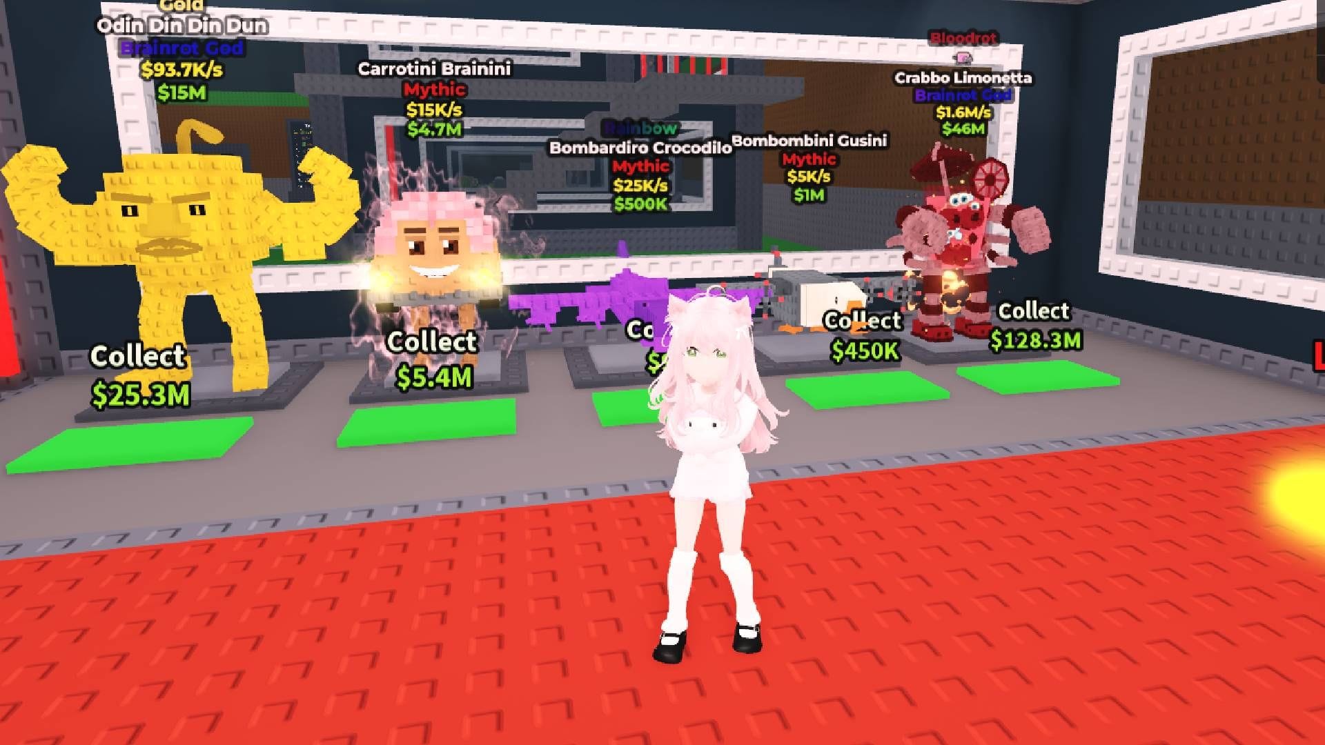 Скриншот сравнения скорости анимации с геймпассом Fast Roll в Steal a Brainrot