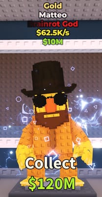 Скриншот спавна Золотого брейнрота на крыше в Steal a Brainrot