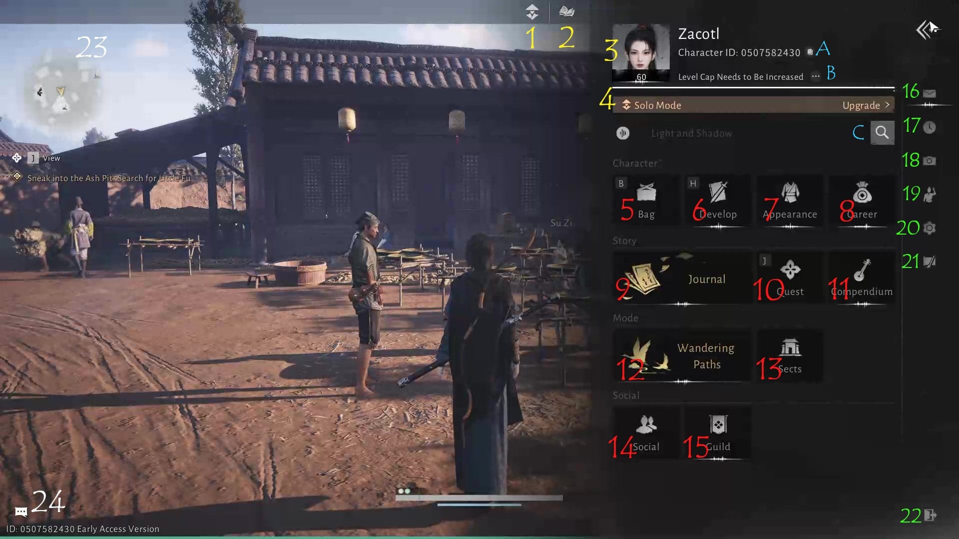 واجهة تطوير الفنون القتالية في Where Winds Meet تظهر تكاليف الحديد الأسود للفئة 1