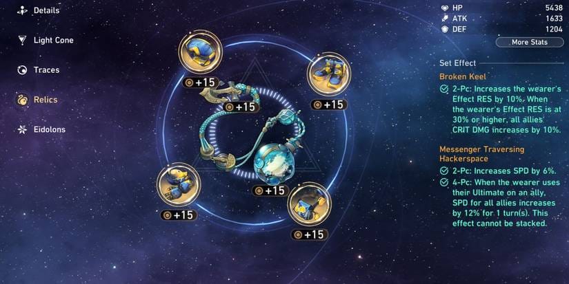 Sparkle optimal relics guide: Sacerdos Relived Ordeal set in Honkai Star Rail