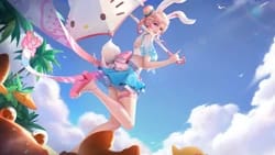 王者榮耀英雄公孫離與 Hello Kitty 聯動造型原畫