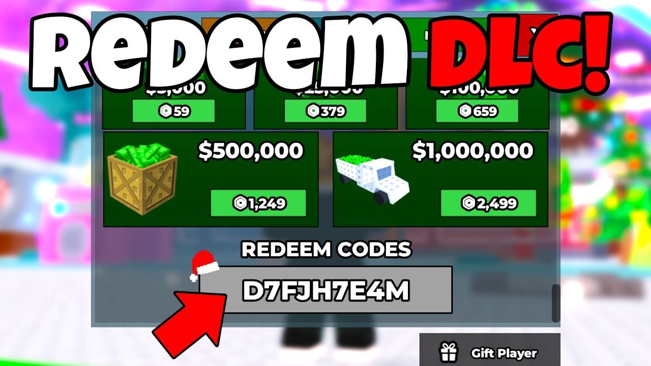 Steal a Brainrot 商店介面，用於兌換 851959 等情人節幸運代碼