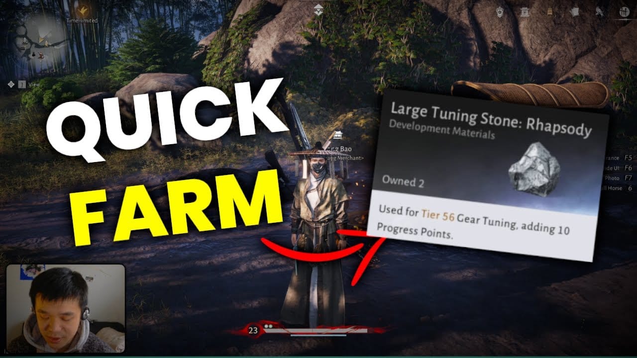 Bahan pembuatan nadir Where Winds Meet termasuk Ebon Iron dan Batu Penalaan Besar