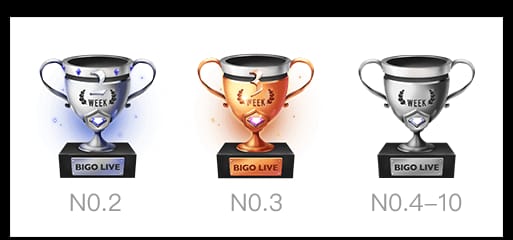 Bigo Live 应用界面截图，显示了带有豪华和龙主题过滤器的入场特效菜单