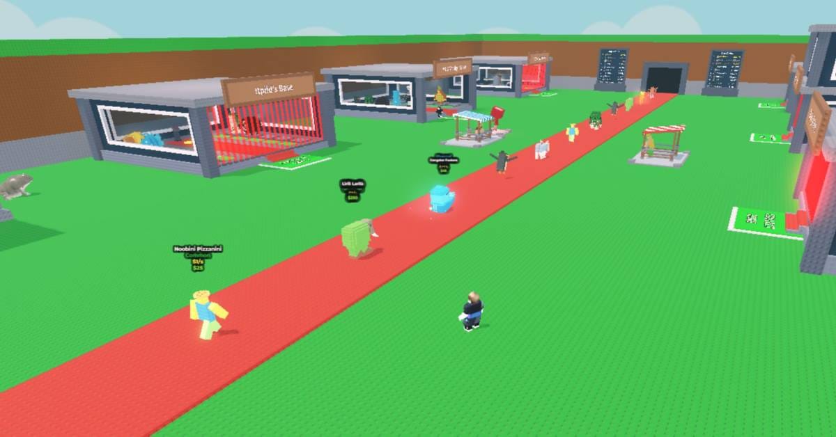 Mapa de Steal a Brainrot que muestra Downtown Alleyways, Trenostruzzo Turbo 4000 y Rooftop Maze para el farmeo de Galaxy Aura