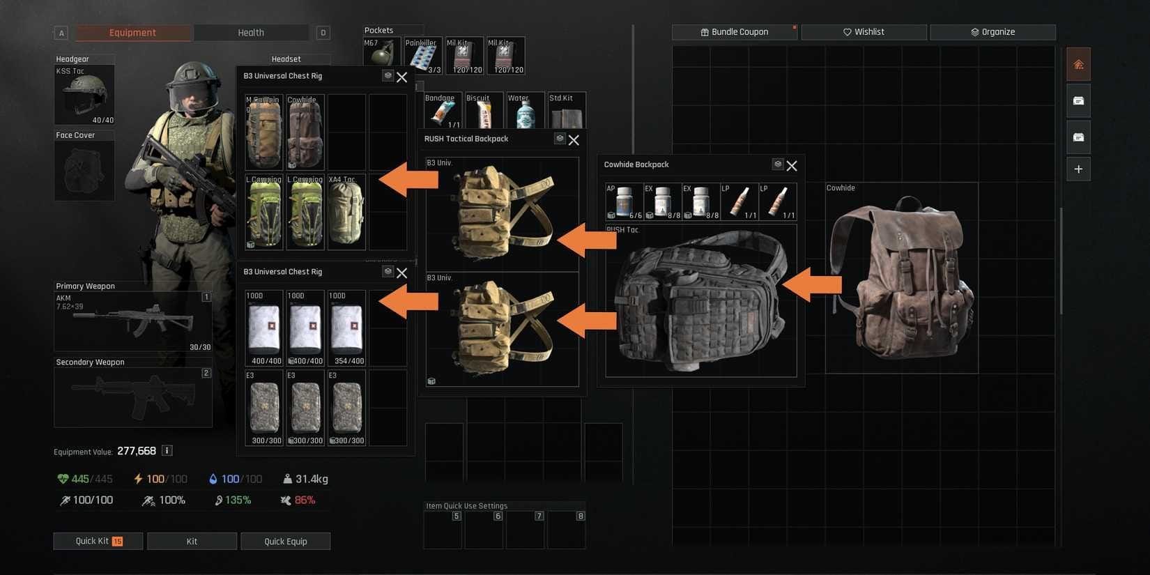 Perbandingan grid dan statistik Secure Case Bulletproof dan Composite Arena Breakout