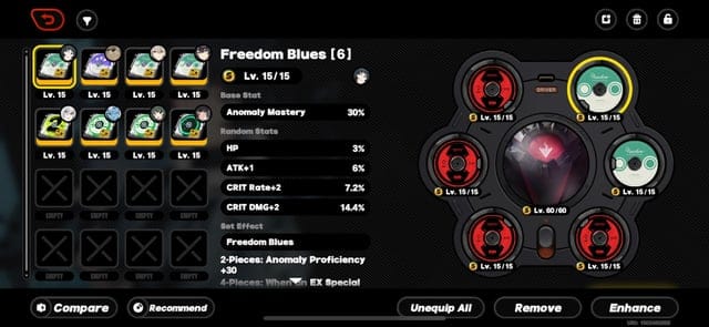 Zenless Zone Zero Partition 6 Drive Disc with Anomaly Mastery main stat